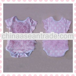 New arrivals! Easter pink polka dot baby bodysuit with ruffle