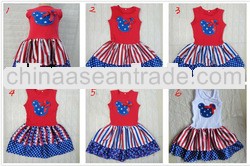 Patriotic July 4th Girls Cotton Tank Top Dress Wholesale