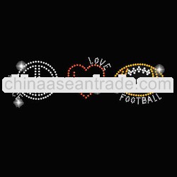 Peace love football rhinestone iron on transfer