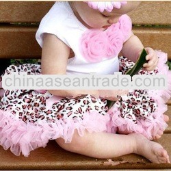Pink leopard fluffy baby petti skirt