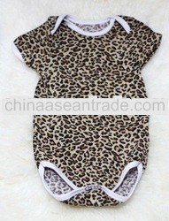 Plain Style Newborn Baby Leopard Print Jumpsuit TH104