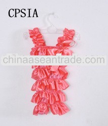 Sale Promotion Girls Wholesale Satin strawberry Romper With Straps