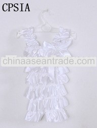 Sale Promotion Girls Wholesale Satin white Romper With Straps