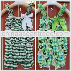 Sales Promotion!Baby Lace Romper with Straps,owl rompers,Saint Patrick's Day romper
