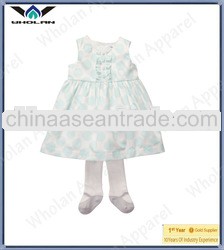 Sky blue polka dot baby girls clothing sets