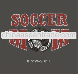 Soccer Mom rhinestone iron on transfer design for T-shirts and hoodie