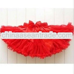Soild color red fluffy baby petti skirt