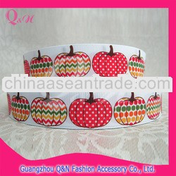 Special Dot Zig Zag Pumpkin Printed Grosgrain Ribbon