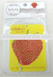 Strawberry scented hanging car air freshener card, cheap and quality