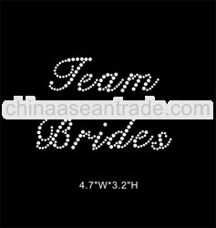 Team Bride rhinestone iron on transfer design for T-shirt