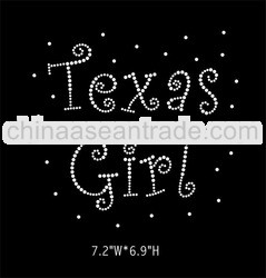 Texas Girl iron on rhinestone transfer designs for t shirts