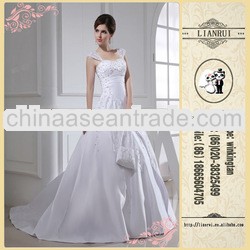 WE-050 Beautiful Spaghetti Strap Crystal Wedding Dress baju pengantin