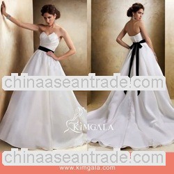 White Trumpet Simple Organza Wedding Gowns 2014