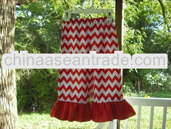 Wholesale Baby Cotton Chevron Color Pants Baby Trousers With Ruffles For Baby Chevron Cloth PettiPan