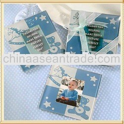Wholesale Glass Baby Boy Coaster Set For Baby Shower Souvenirs&Baby Favors