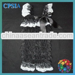 Wholesale-black and white romper for baby girls
