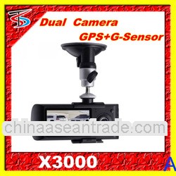 X3000 car dvr gps dual camera