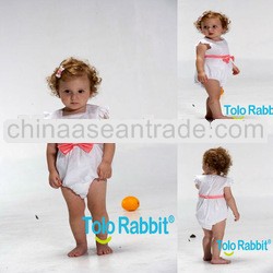 YH139 Tolo Rabbit Girls Summer Bowknot Bodysuit One Piece Romper
