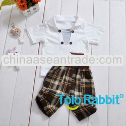 YH143 Baby Boy Beige Two Pieces Korean Clothing Set