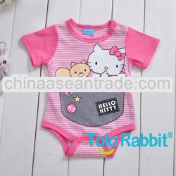 YH190 Boy Girl Hello Kt Red And Pink Romper