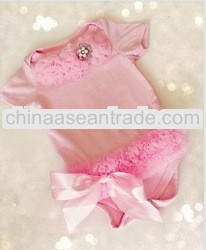baby clothes!wholesale 100% cotton light pink bubble romper for baby
