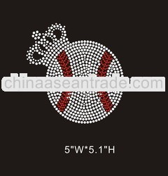 baseball with crown iron on rhinestone transfer bling custom design for t shirts