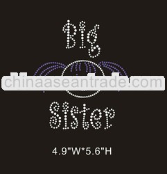 big sister iron on rhinestone transfer bling custom designs