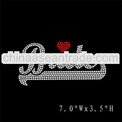 bling bride iron on rhinestone transfer designs for t shirts