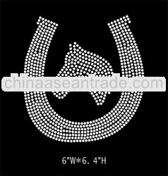 bling horse shoe iron on diamante rhinestone transfers for t shirts