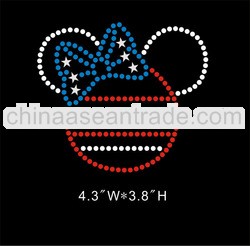 bling rhinestone transfer designs Minnie 4th of July USA for tshirts