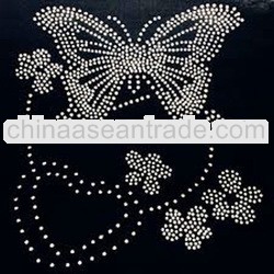butterfly heart rhinestone transfer