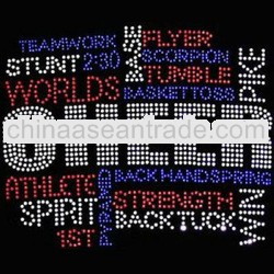 cheer words crystal hot fix rhinestone transfers