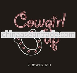 cowgirl up rhinestone iron on transfer design for t-shirt and hoodies