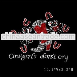 cowgirls don't cry iron on rhinestone transfer bling custom designs