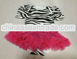 cute soft zebra baby romper with skirt