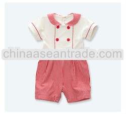 davebella summer new cotton striped short-sleeved one-piece baby suit baby coveralls DB164