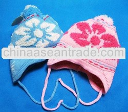 fashion baby boy knitted hat with earflap