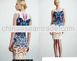 fashion casual round-neck sleeveless floral pattern party dress 2013