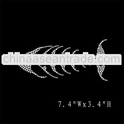 fishbone rhinestone iron on transfer design for T-shirt