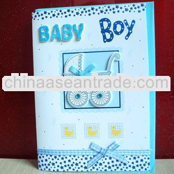 handmade carriage for baby boy invitation card
