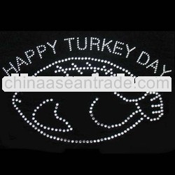 happy turkey day rhinestone transfers