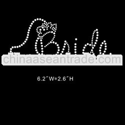 hot fix motif rhinestone transfer Bride design for tshirts