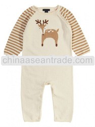 infant girl romper sweater with cute animal logo