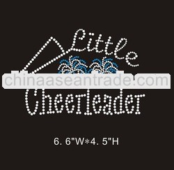little cheerleader iron on rhinestone transfer bling for tshirt