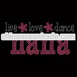 live love dance rhinestone transfer