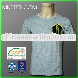 men's seamless weld zippered pocket wholesale t shirt printing OEM (OEKO-TEX,ISO9001,SGS Certifi
