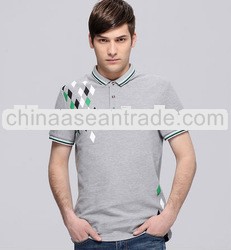 mens 100% cotton sports polo t-shirt with printing