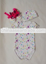 new design colorful polka dots cotton baby romper for baby