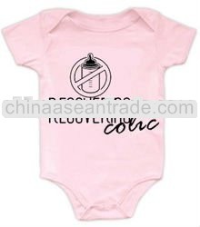 pink with cute print short sleeved baby romper,body suit