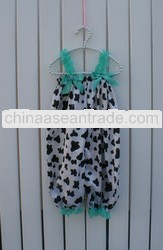 posh cow print satin jump romper for baby